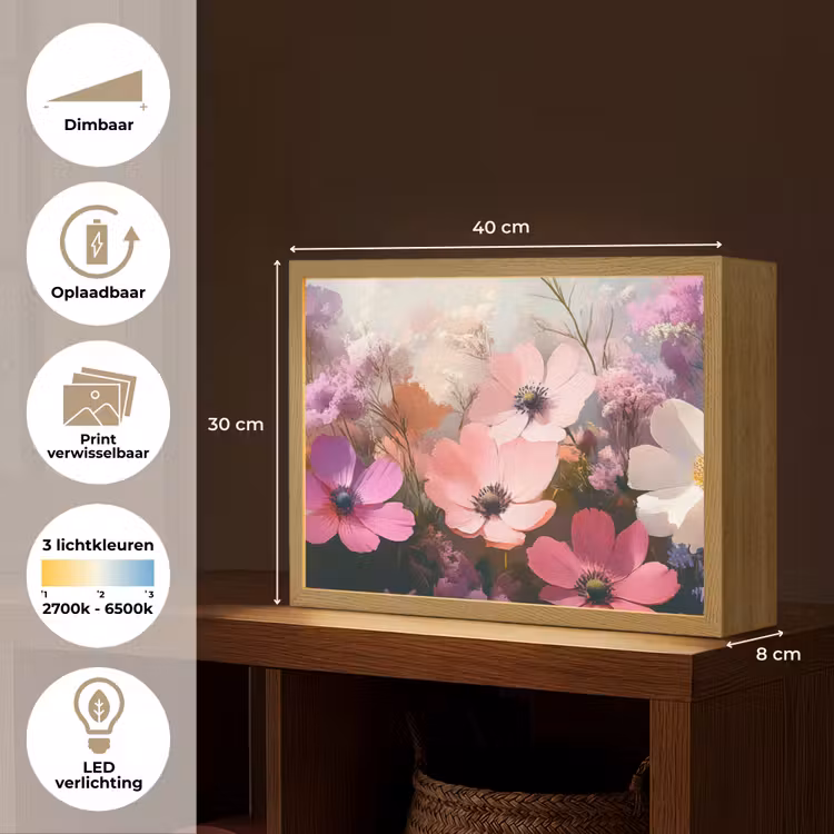 Lightbox - Wandlamp - Bloemen - Kleurrijk - Bloei — 10
