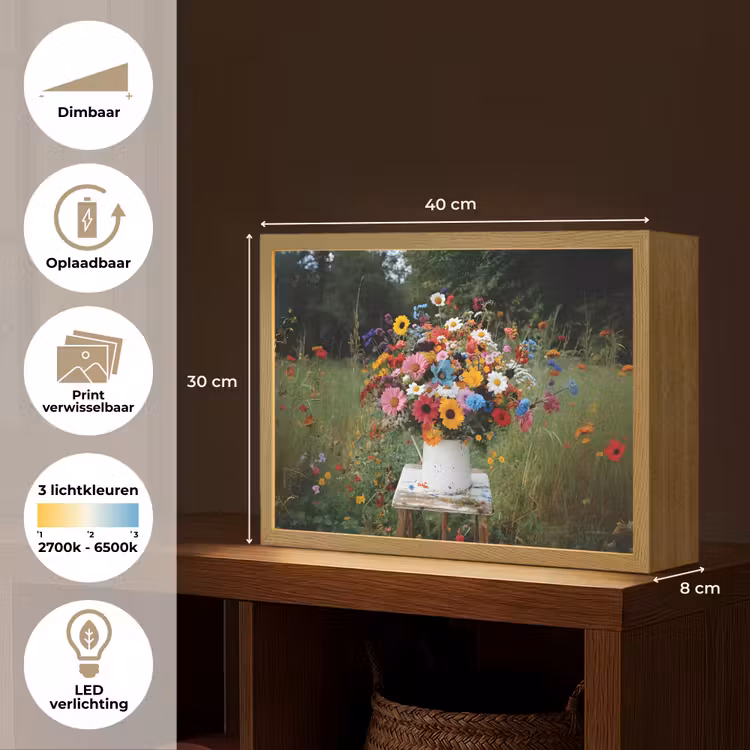 Lightbox - Wandlamp - Bloemen - Krukje - Gieter - Veld — 10