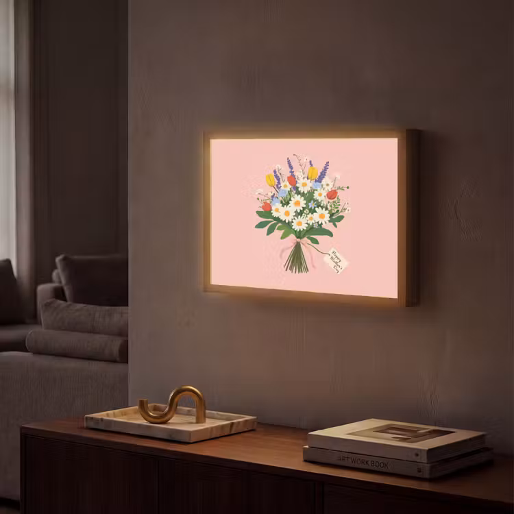 Lightbox - Wandlamp - Bloemen - Lint - Kaartje — 2