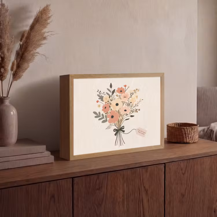 Lightbox - Wandlamp - Bloemen - Quote - Beige - Lint — 4
