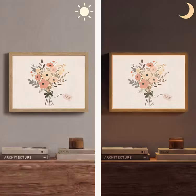 Lightbox - Wandlamp - Bloemen - Quote - Beige - Lint — 6