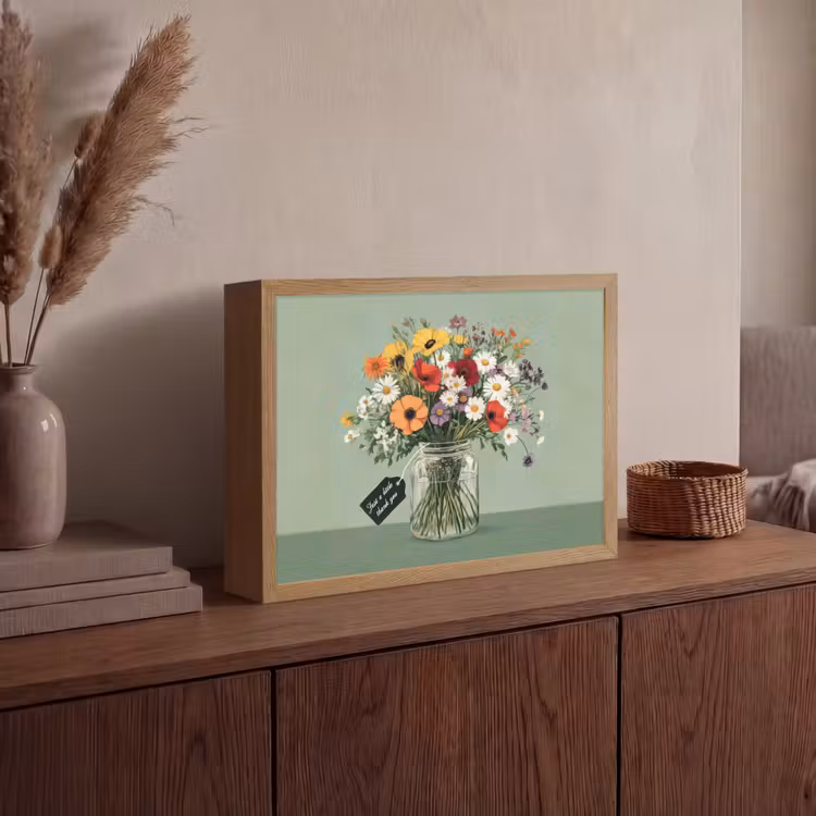 Lightbox - Wandlamp - Bloemen - Vaas - Kaartje — 4