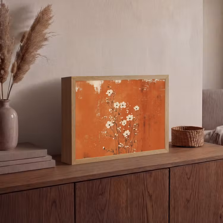 Lightbox - Wandlamp - Bloemen - Wit - Subtiel - Roestkleur — 4