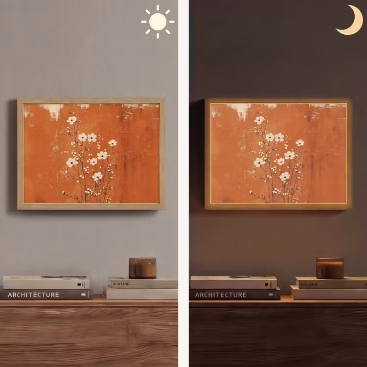 Lightbox - Wandlamp - Bloemen - Wit - Subtiel - Roestkleur — 6
