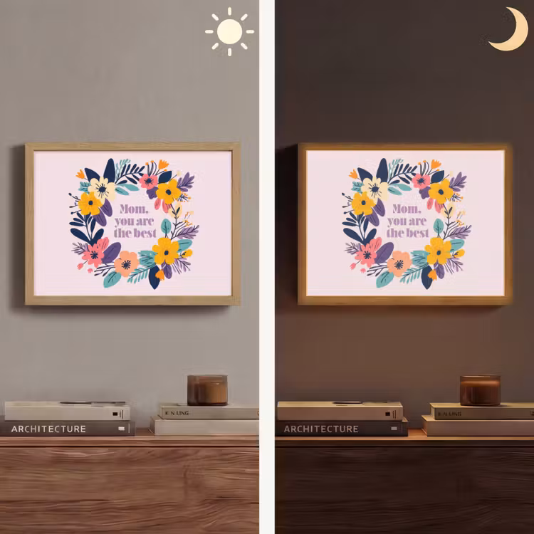 Lightbox - Wandlamp - Bloemenkrans - Kleurrijk - Moeder — 6