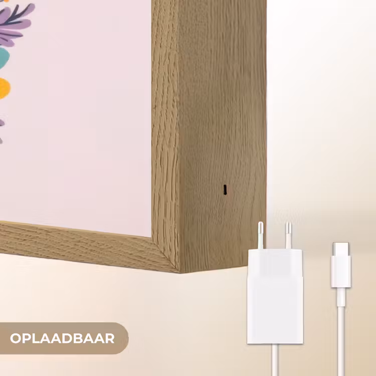 Lightbox - Wandlamp - Bloemenkrans - Kleurrijk - Moeder — 7