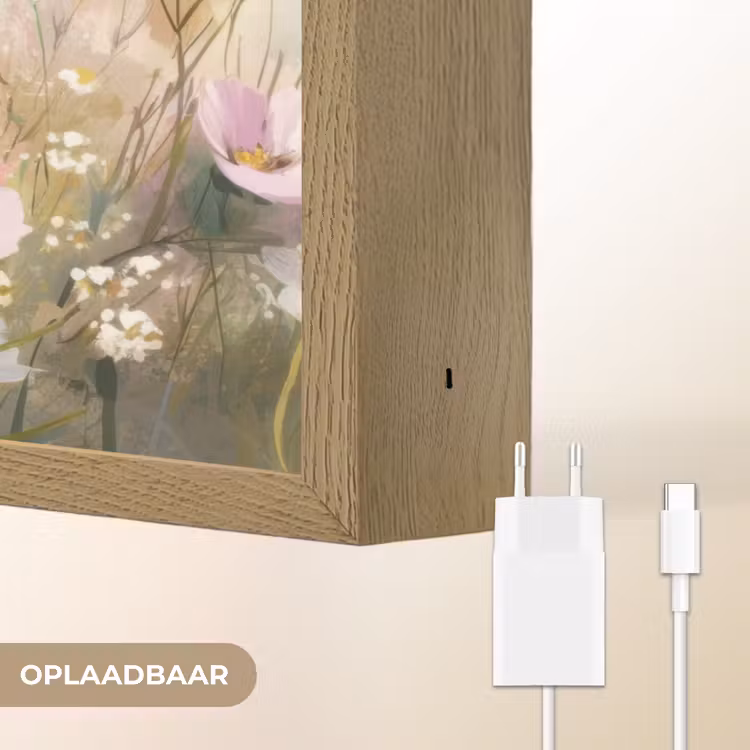 Lightbox - Wandlamp - Bloemenveld - Lichte tinten - Geschilderd — 7