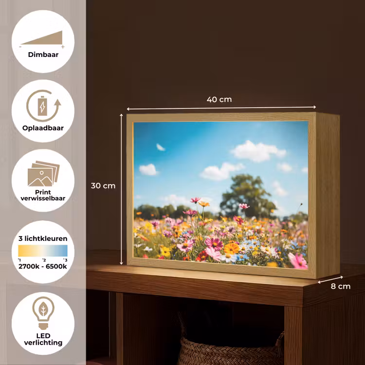 Lightbox - Wandlamp - Bloemenweide - Blauw - Lucht - Kleuren — 10
