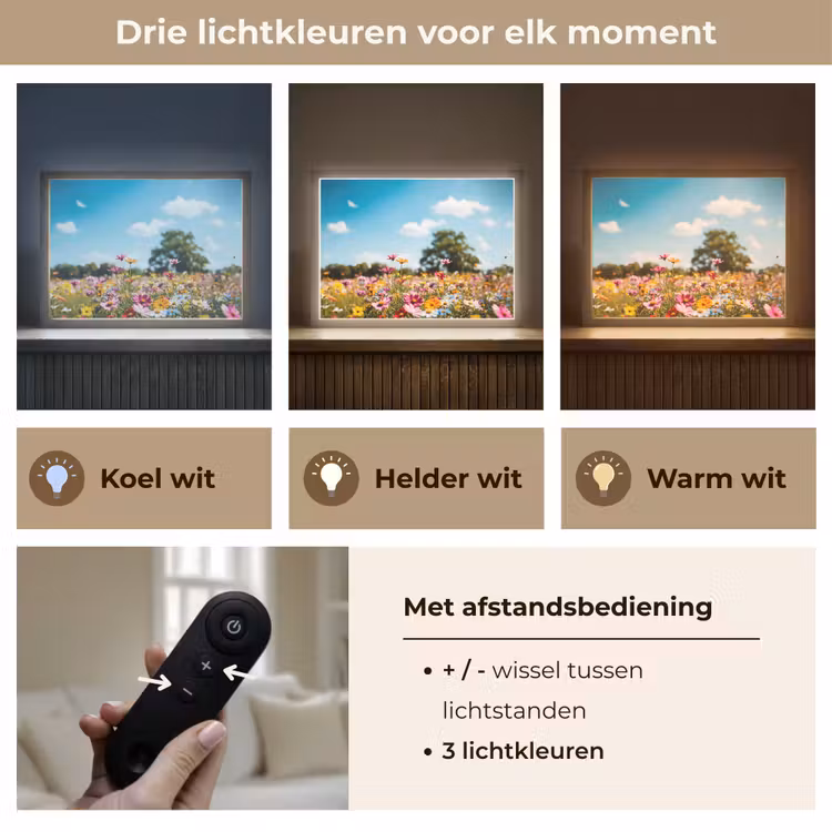 Lightbox - Wandlamp - Bloemenweide - Blauw - Lucht - Kleuren — 8