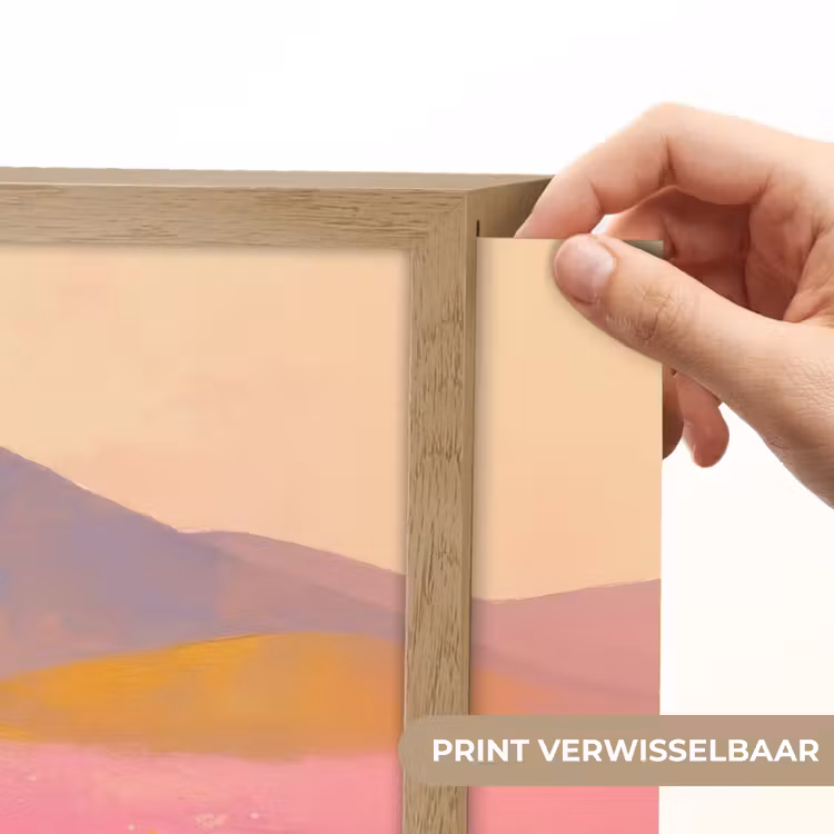 Lightbox - Wandlamp - Bloemenweide - Heuvels - Silhouet - Roze — 5