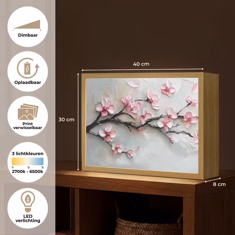 Lightbox - Wandlamp - Bloesem - Kunstzinnig - Roze - Sakura — 10