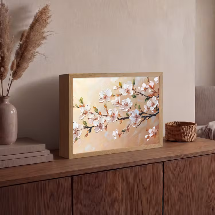 Lightbox - Wandlamp - Bloesemtakken - Schilderachtig - Roze — 4