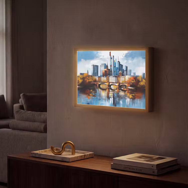 Lightbox - Wandlamp - Bomen Frankfurt- Stad - Skyline - Brug — 2