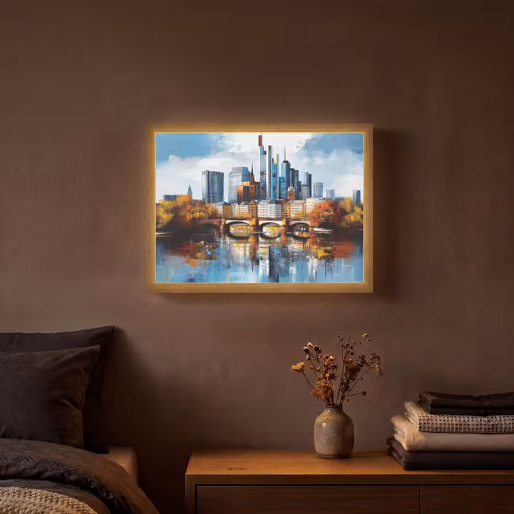 Lightbox - Wandlamp - Bomen Frankfurt- Stad - Skyline - Brug — 3