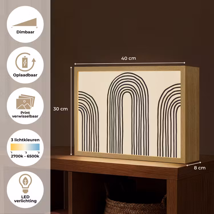 Lightbox - Wandlamp - Boogvormen - Zwart - Strak — 10