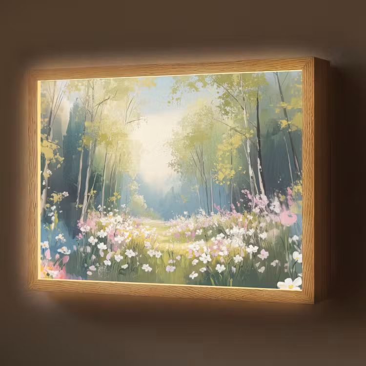 Lightbox - Wandlamp - Bos - Schilderstijl - Kleurrijk — 1