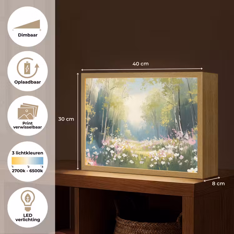 Lightbox - Wandlamp - Bos - Schilderstijl - Kleurrijk — 10
