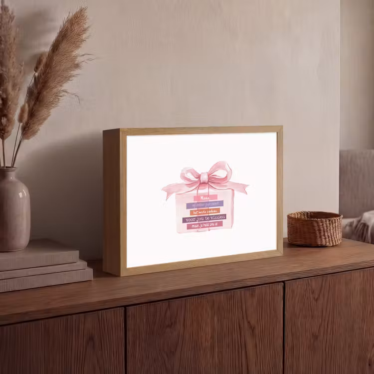 Lightbox - Wandlamp - Cadeau - Strik - Tekst - Roze — 4