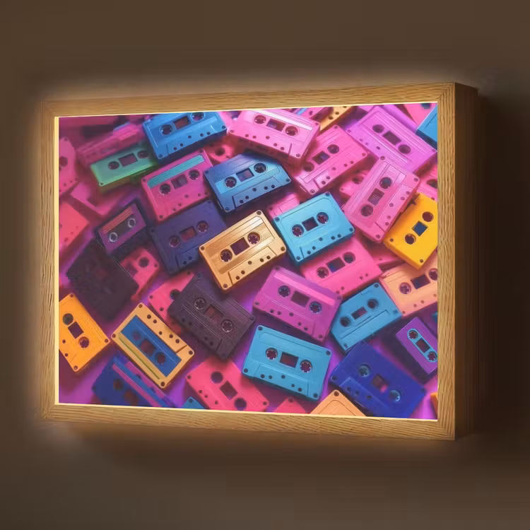 Lightbox - Wandlamp - Cassetteband - Kleurrijk - Energiek — 1