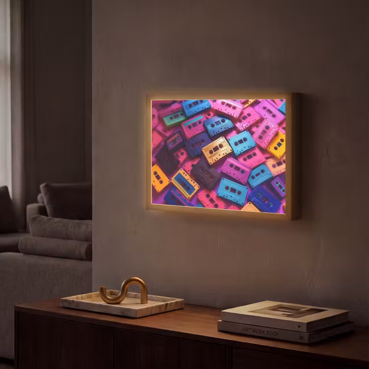 Lightbox - Wandlamp - Cassetteband - Kleurrijk - Energiek — 2