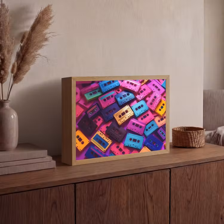 Lightbox - Wandlamp - Cassetteband - Kleurrijk - Energiek — 4