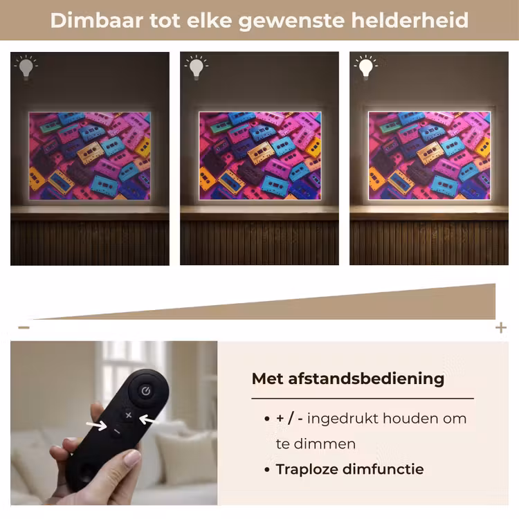 Lightbox - Wandlamp - Cassetteband - Kleurrijk - Energiek — 9