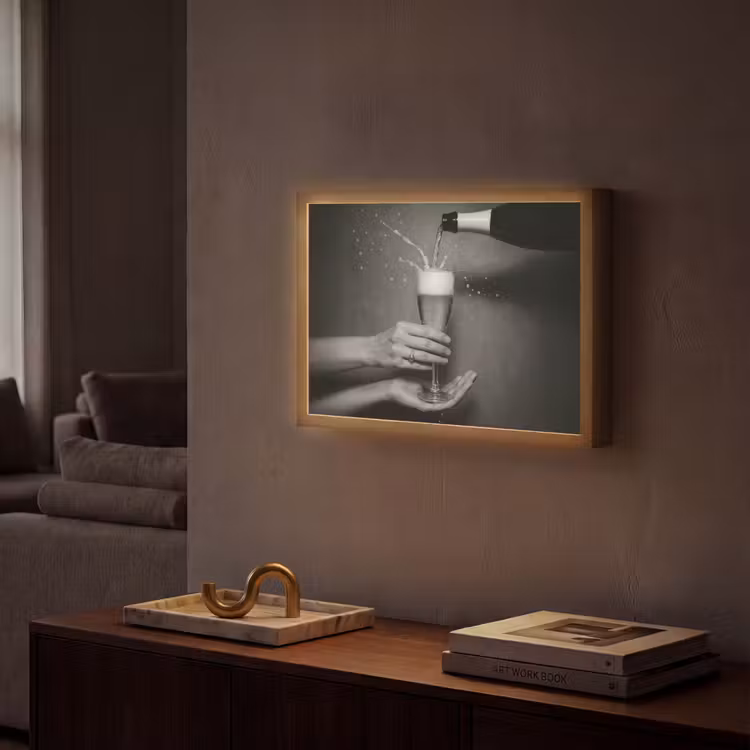 Lightbox - Wandlamp - Champagnefles - Glas - Minimalistisch - Spetters — 2