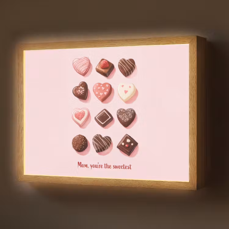 Lightbox - Wandlamp - Chocolaatjes - Hartvormig - Liefste — 1