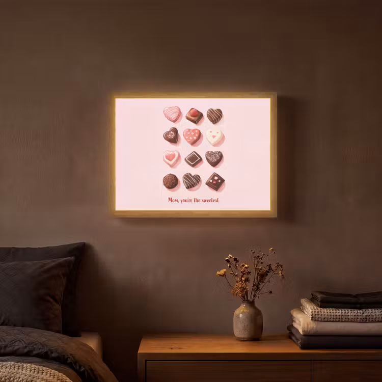 Lightbox - Wandlamp - Chocolaatjes - Hartvormig - Liefste — 3
