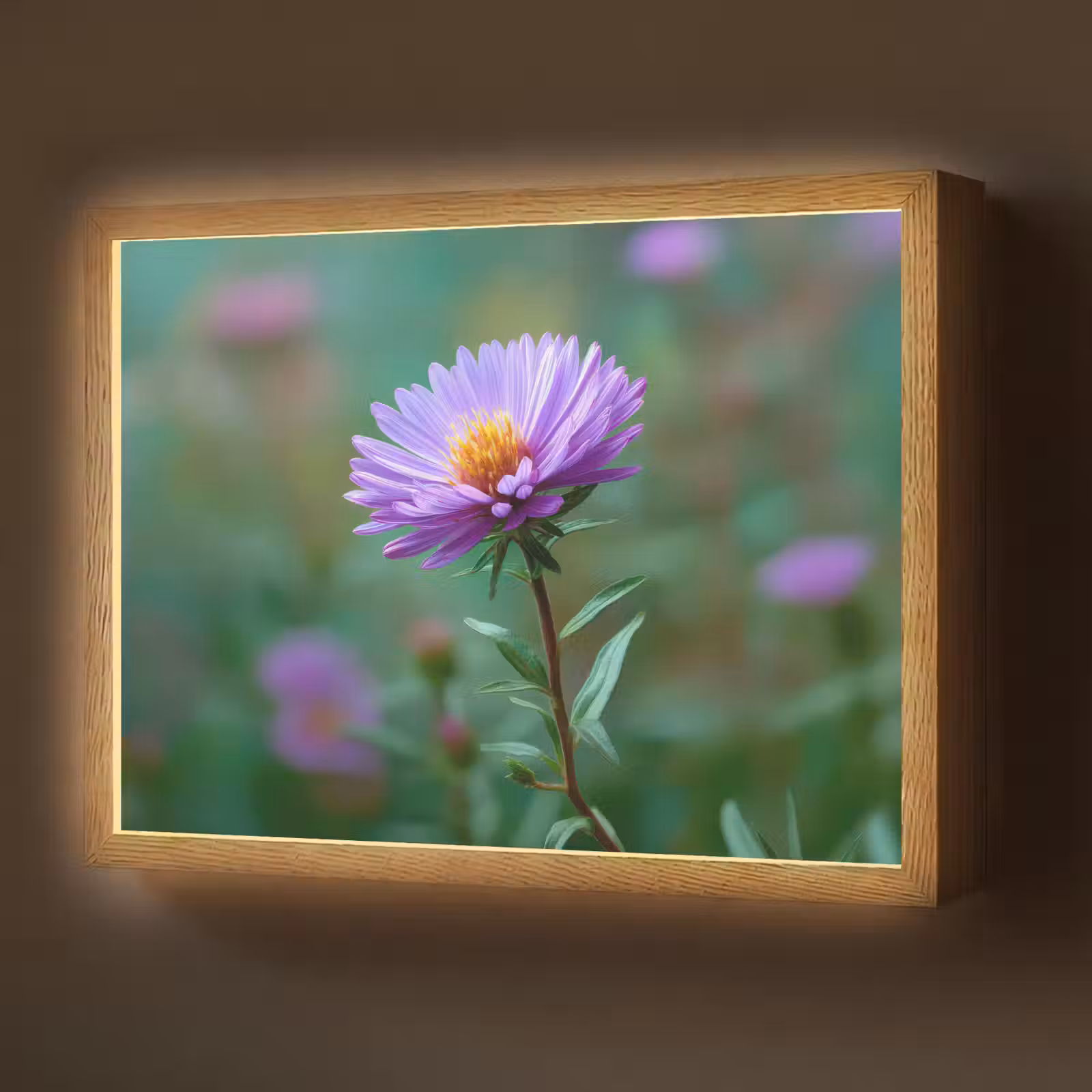 Lightbox - Wandlamp - Aster - Paars - Bloem - Blaadjes — 1