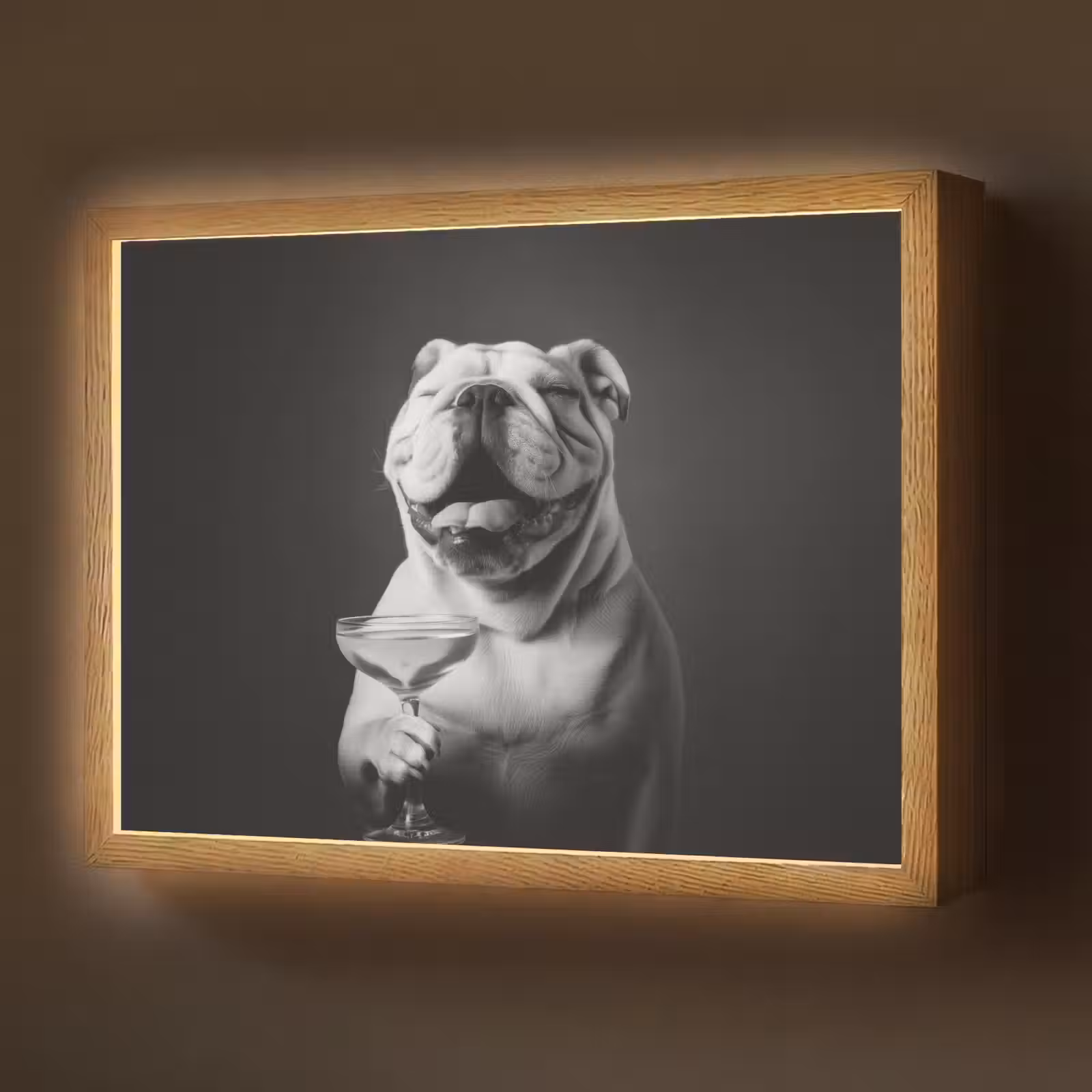 Lightbox - Wandlamp - Buldog - Hond - Glas — 1