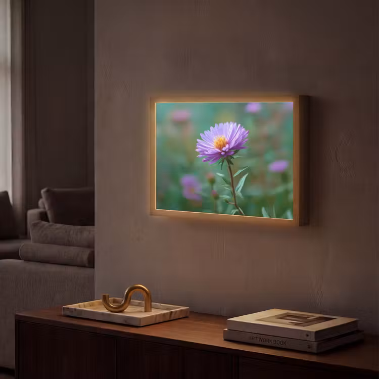 Lightbox - Wandlamp - Aster - Paars - Bloem - Blaadjes — 2