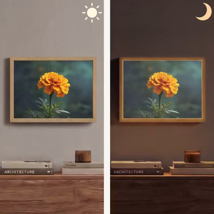 Lightbox - Wandlamp - Bloemblaadjes - Afrikaan - Oranje - Wazig — 6