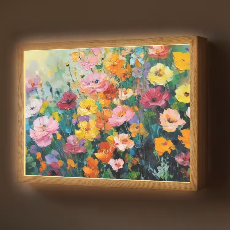 Lightbox - Wandlamp - Bloemen explosie - Heldere kleuren - Vrolijk — 1
