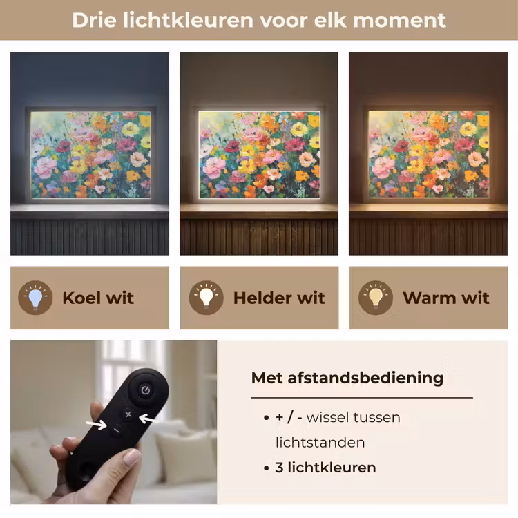 Lightbox - Wandlamp - Bloemen explosie - Heldere kleuren - Vrolijk — 8