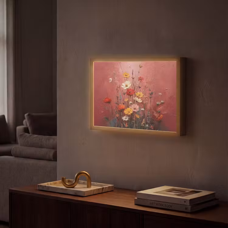 Lightbox - Wandlamp - Bloemenboeket - Diepte - Tastbare textuur — 2