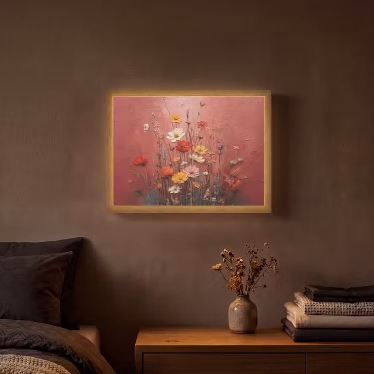 Lightbox - Wandlamp - Bloemenboeket - Diepte - Tastbare textuur — 3