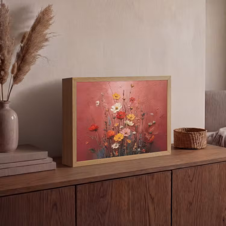 Lightbox - Wandlamp - Bloemenboeket - Diepte - Tastbare textuur — 4