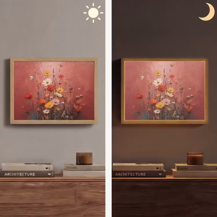 Lightbox - Wandlamp - Bloemenboeket - Diepte - Tastbare textuur — 6
