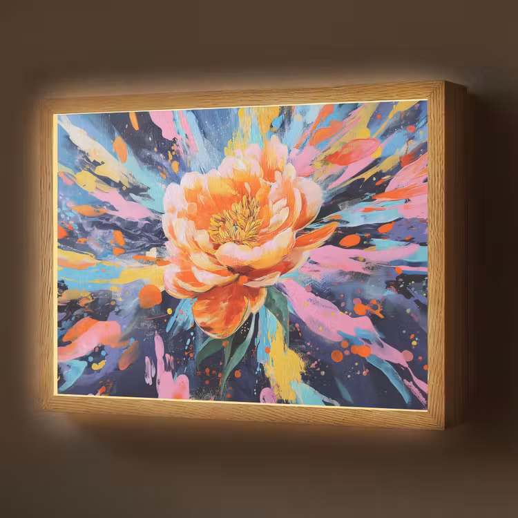 Lightbox - Wandlamp - Bloemexplosie - Felle spatten - Dynamisch — 1