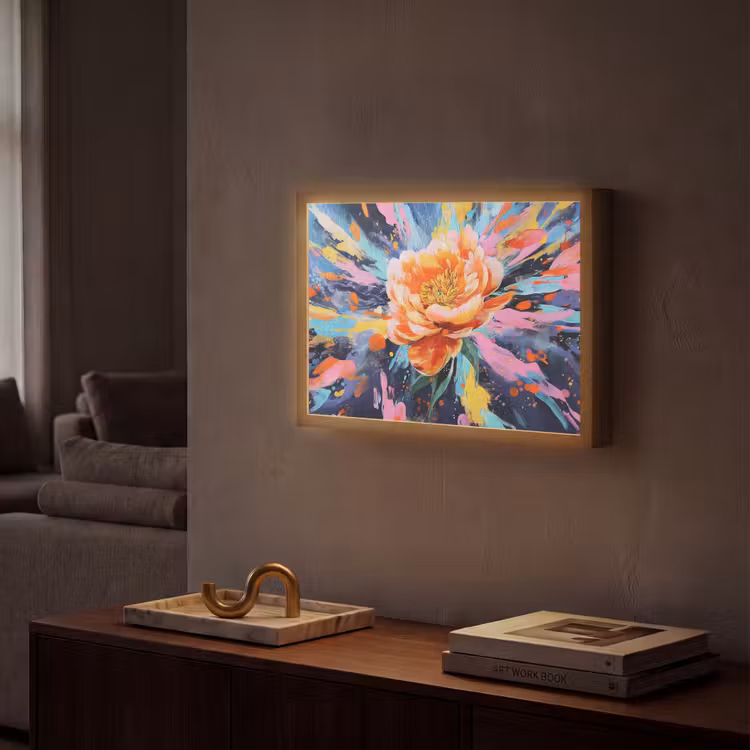 Lightbox - Wandlamp - Bloemexplosie - Felle spatten - Dynamisch — 2