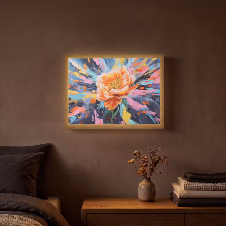 Lightbox - Wandlamp - Bloemexplosie - Felle spatten - Dynamisch — 3