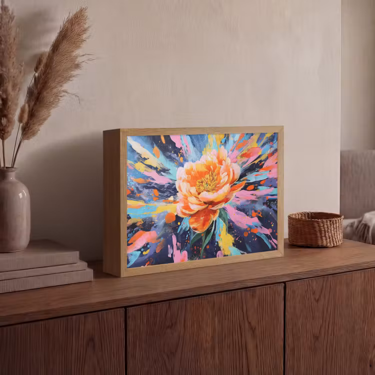 Lightbox - Wandlamp - Bloemexplosie - Felle spatten - Dynamisch — 4