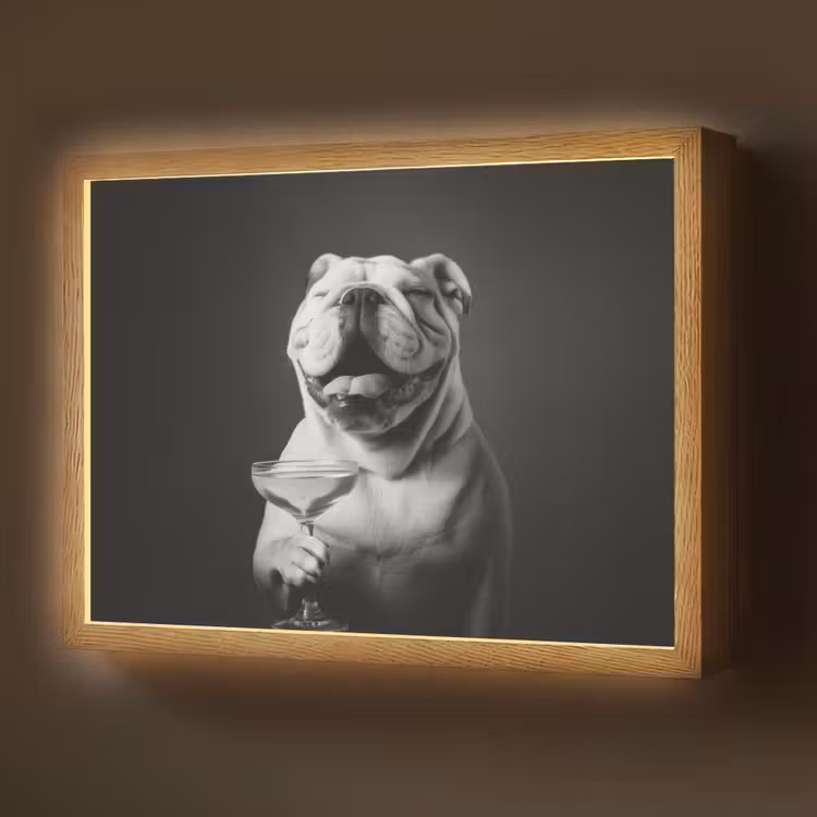 Lightbox - Wandlamp - Buldog - Hond - Glas — 1