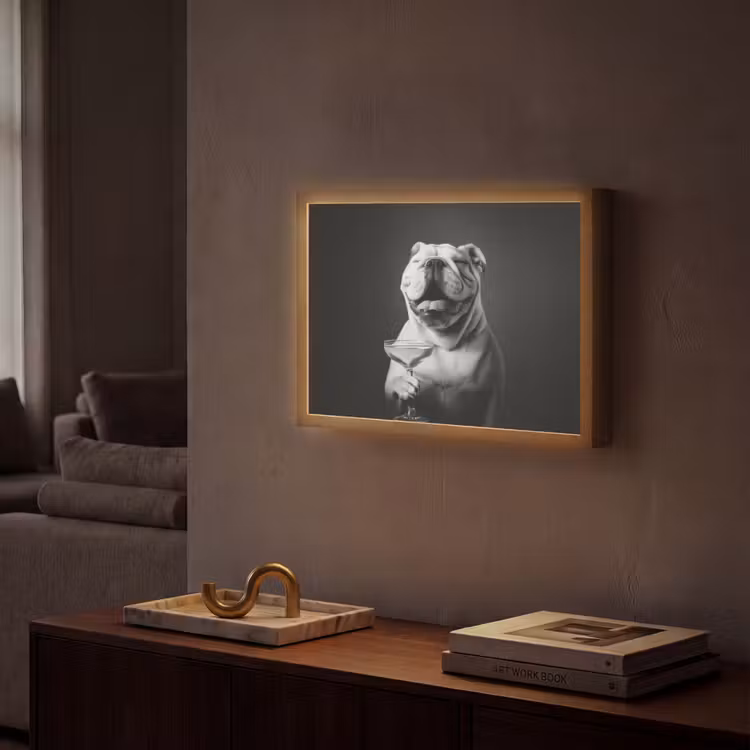 Lightbox - Wandlamp - Buldog - Hond - Glas — 2