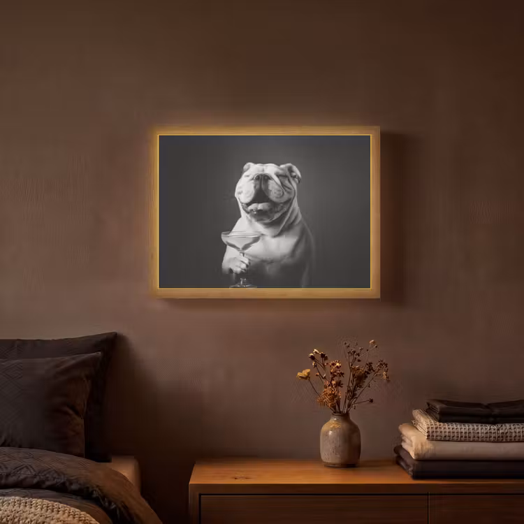 Lightbox - Wandlamp - Buldog - Hond - Glas — 3