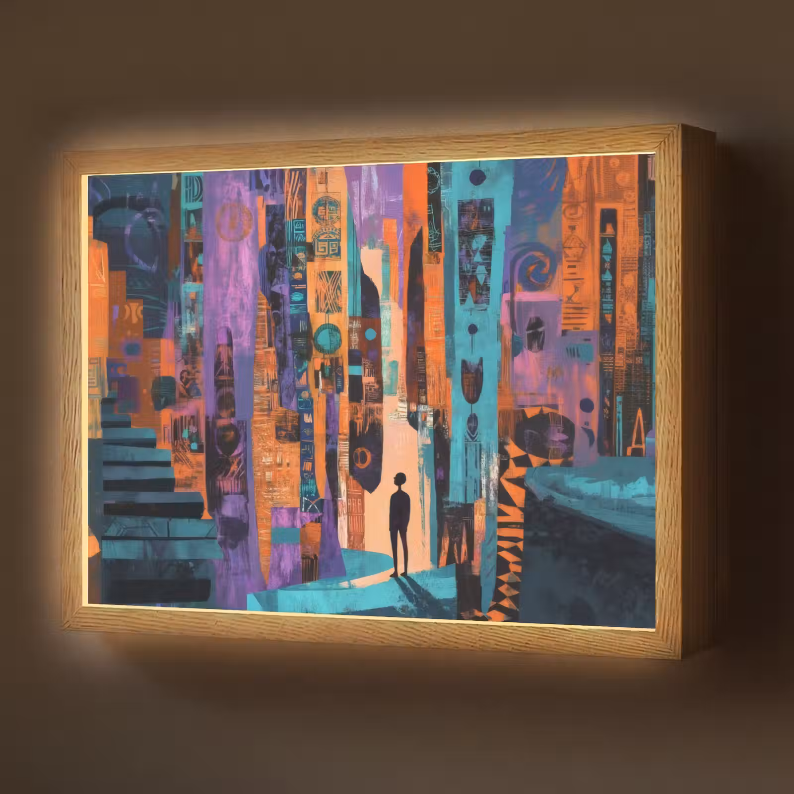 Lightbox - Wandlamp - Abstract - Figuren - Kleurrijk — 1