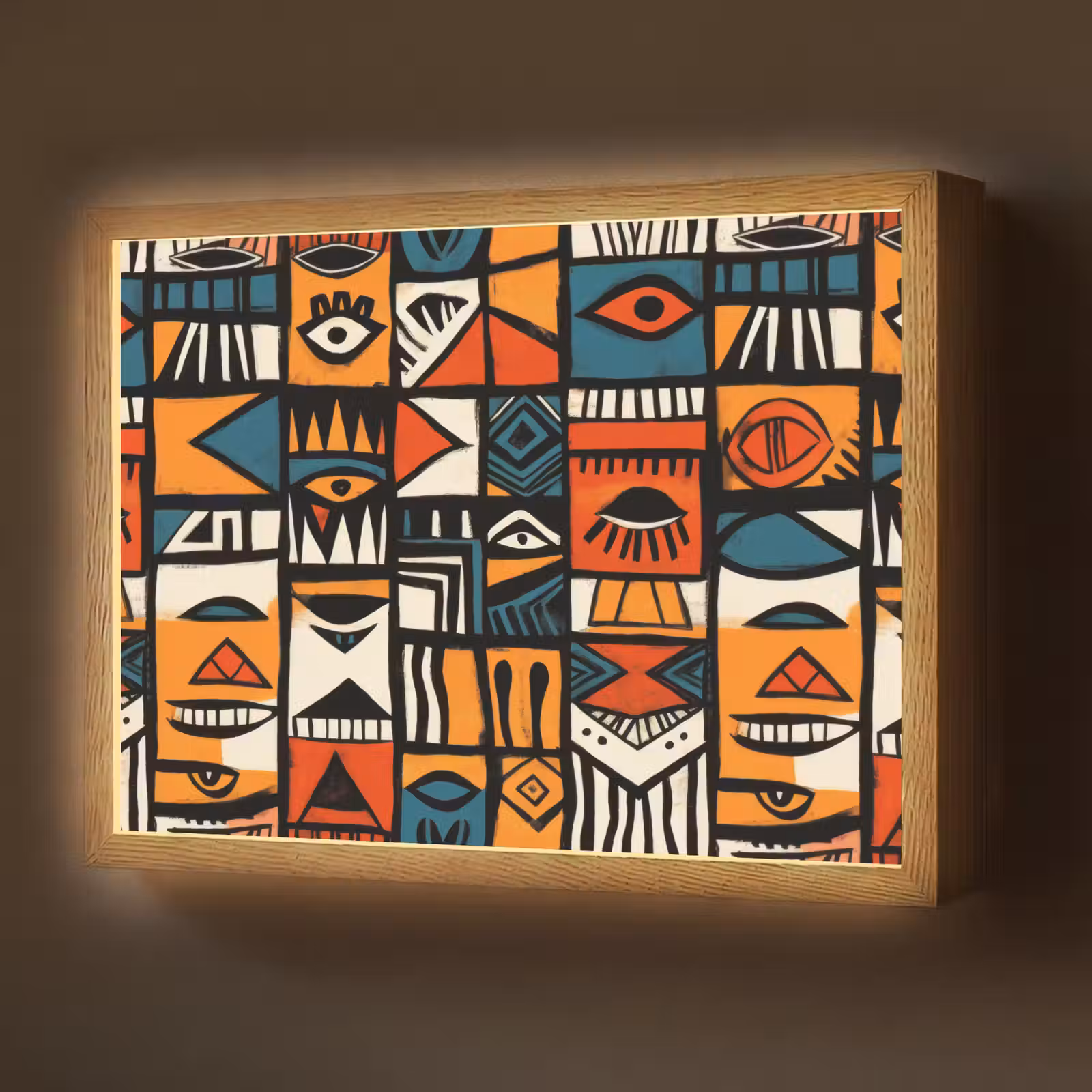 Lightbox - Wandlamp - Abstract - Gezichten - Mozaïek — 1