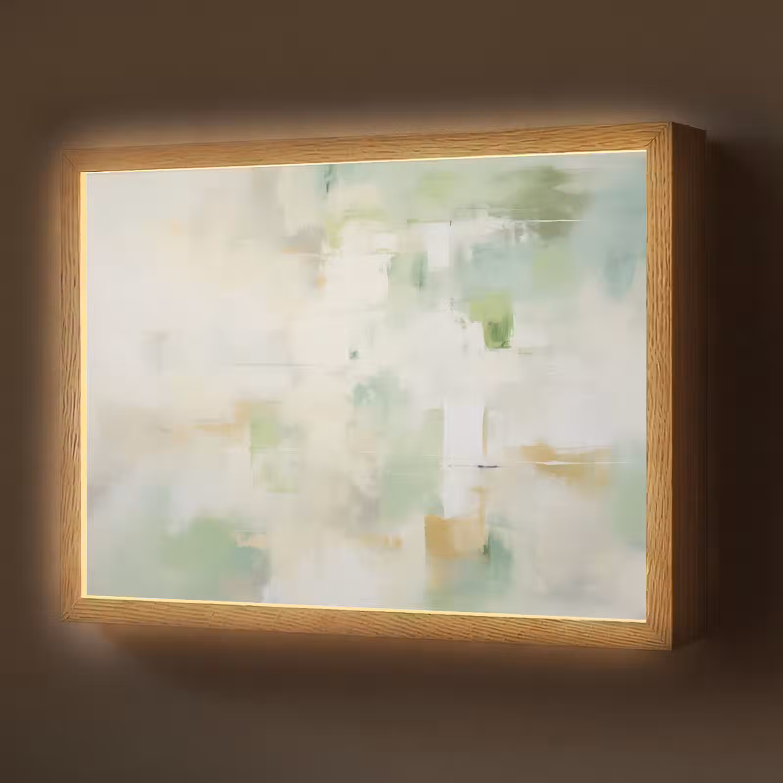 Lightbox - Wandlamp - Abstract - Kunst - Wit - Groen - Modern — 1