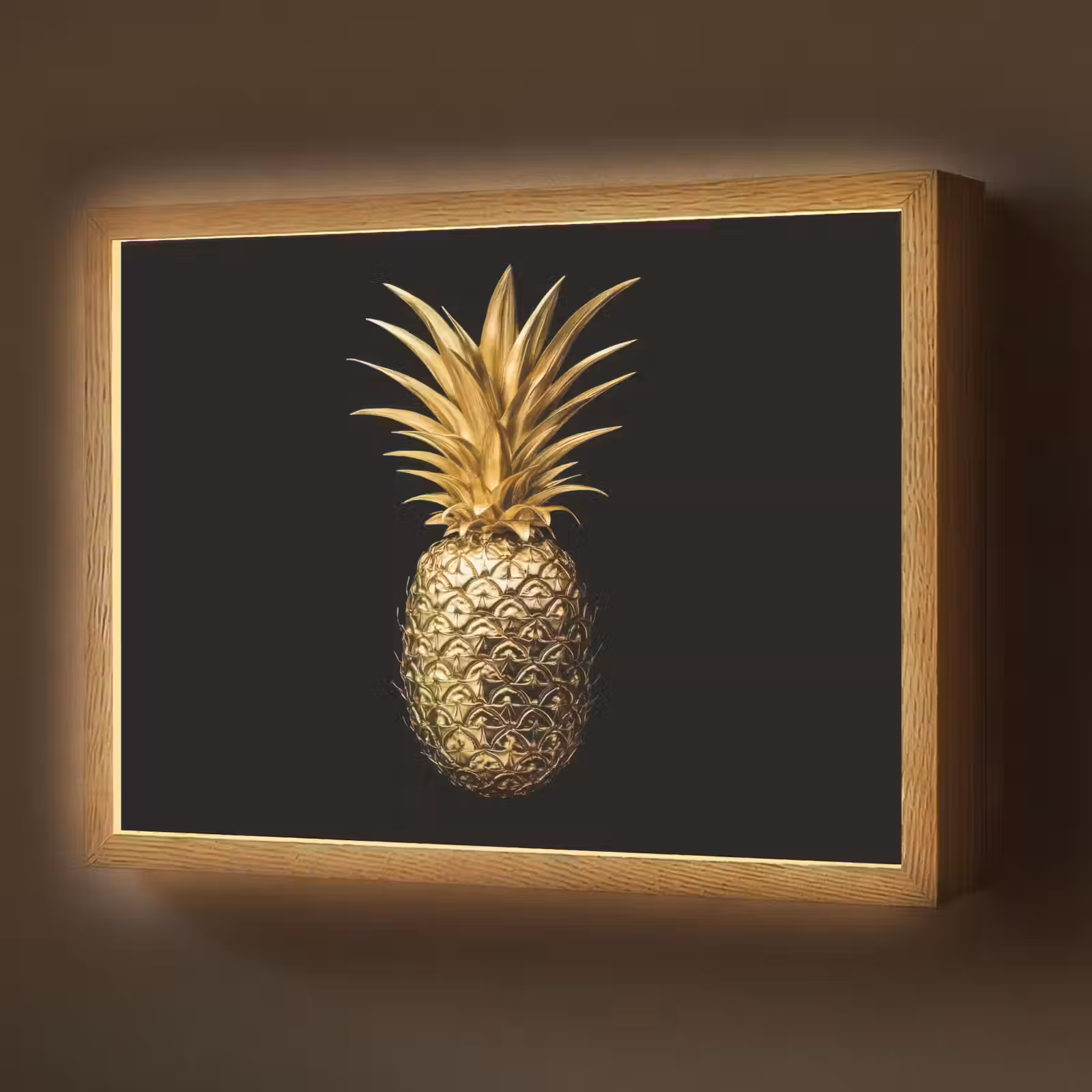 Lightbox - Wandlamp - Ananas - Zwart - Goud - Luxe — 1